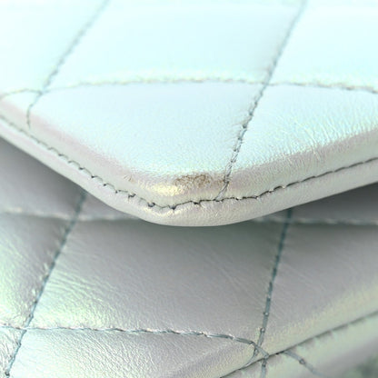 Medium Quilted Lambskin Flap Shoulder Bag - Light Blue