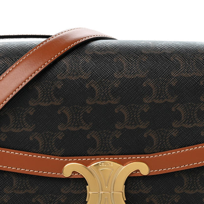 Calfskin Canvas Handbag - Tan