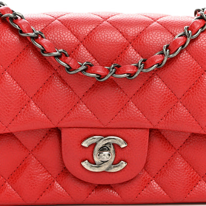 Mini Quilted Caviar Flap Shoulder Bag - Tan