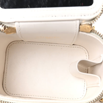 Mini Quilted Caviar Handbag - White