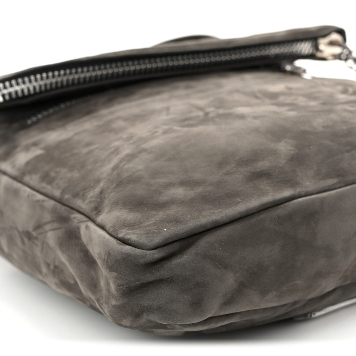 Calfskin Suede Crossbody Bag - Black