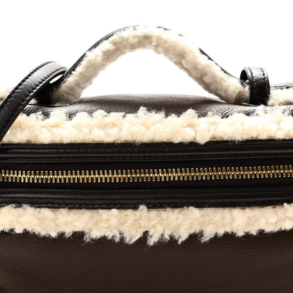 Calfskin Shearling Handbag - Brown
