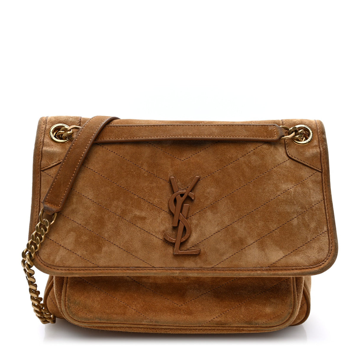 Medium Suede Satchel Bag