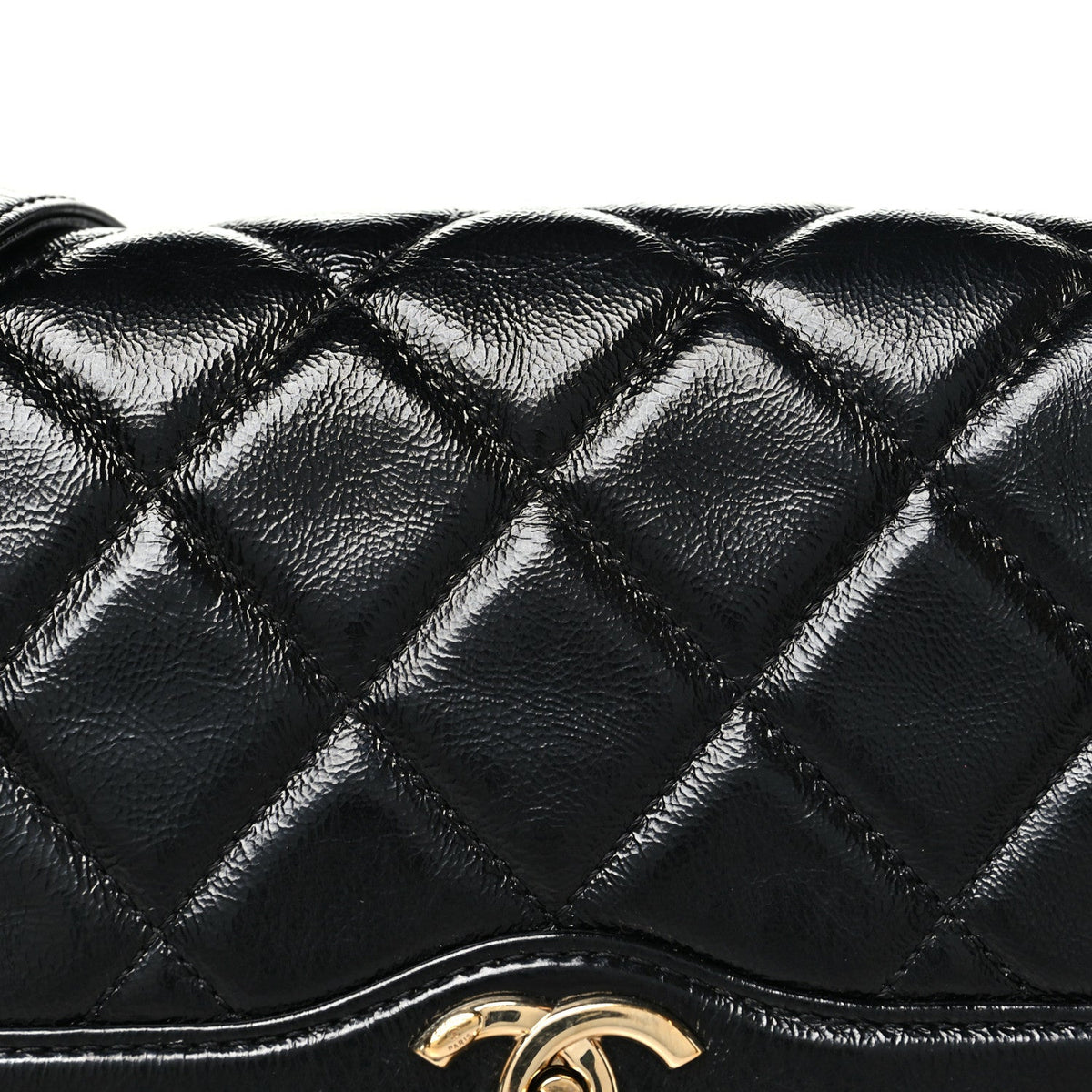 Small Quilted Lambskin Flap Shoulder Bag - Black