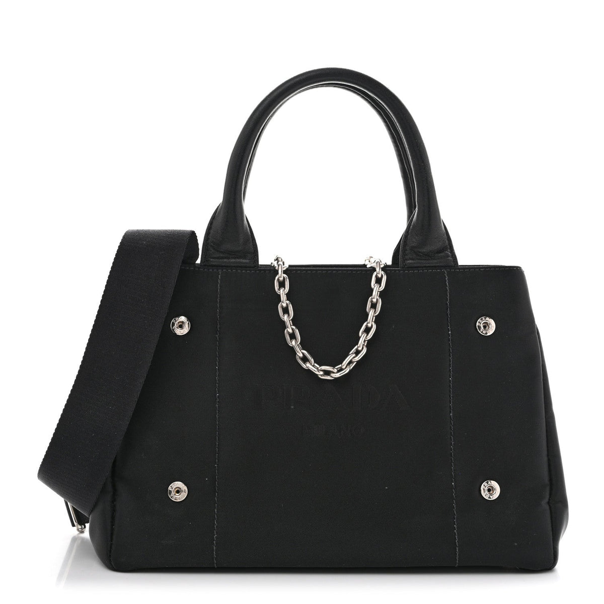 Nylon Nappa Tote Bag - Black