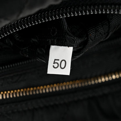 Quilted Nylon Tote Bag - Black