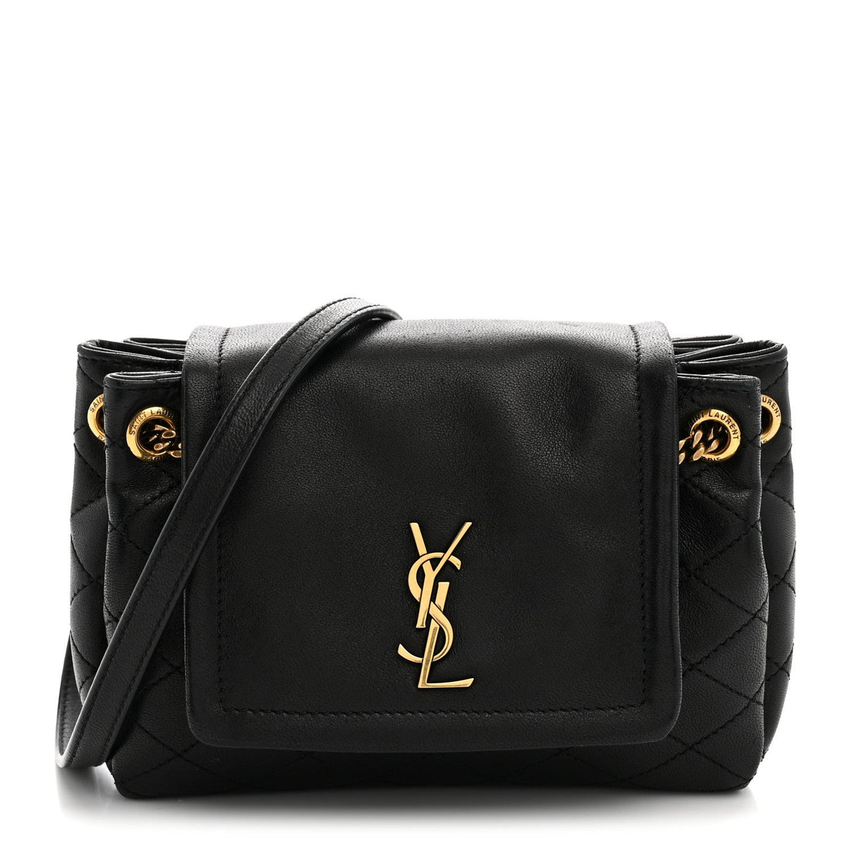 Mini Quilted Lambskin Handbag - Black