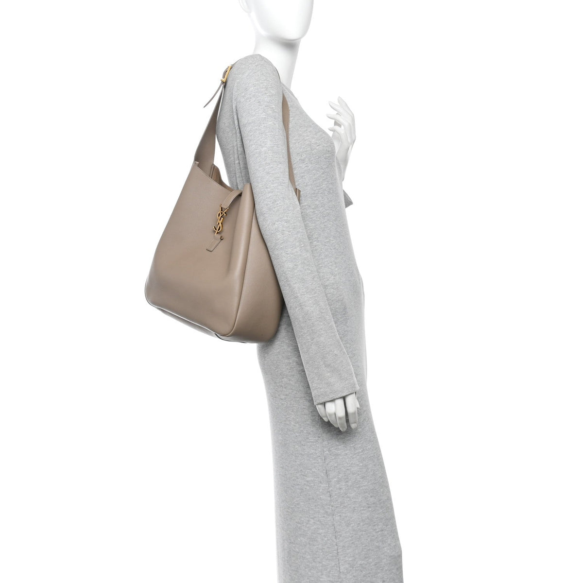 Large Calfskin Hobo Bag - Grey