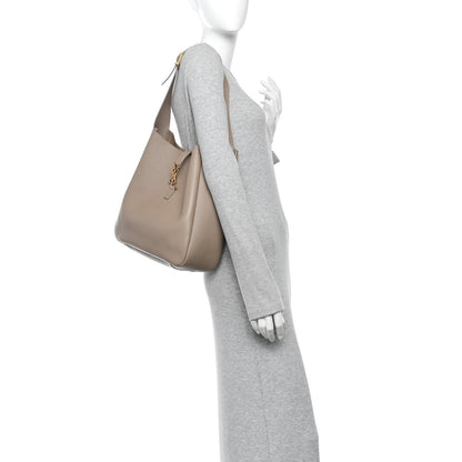 Large Calfskin Hobo Bag - Grey