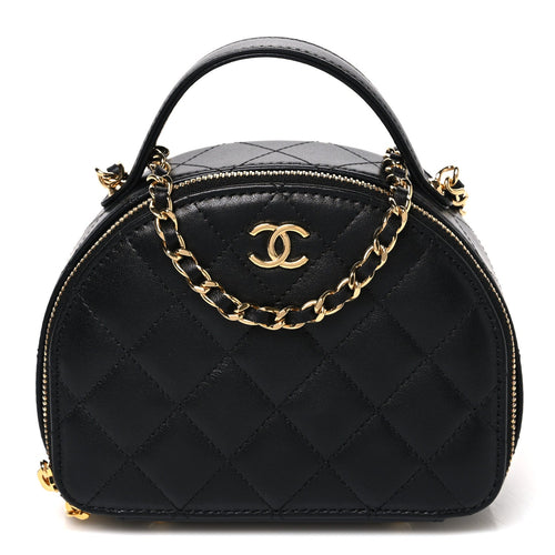 Quilted Lambskin Handbag - Black