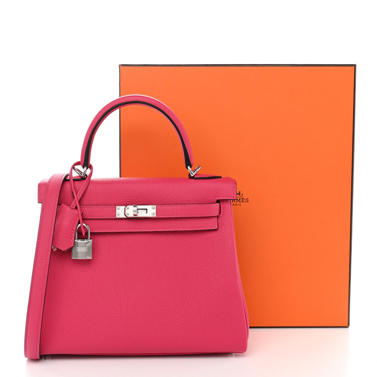 Togo Kelly Retourne 25 Rose Mexico Handbag