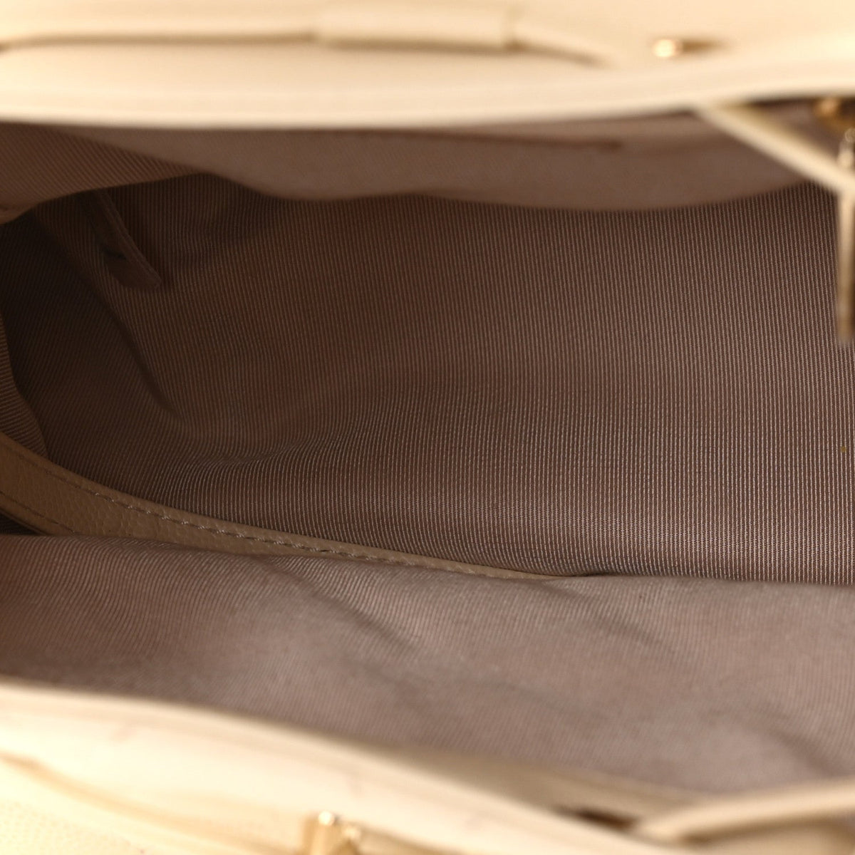Quilted Caviar Backpack - White