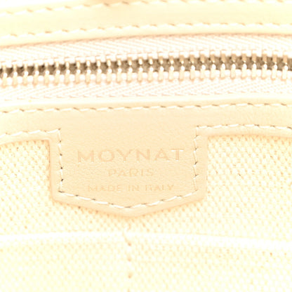 Calfskin Canvas Tote Bag - Beige