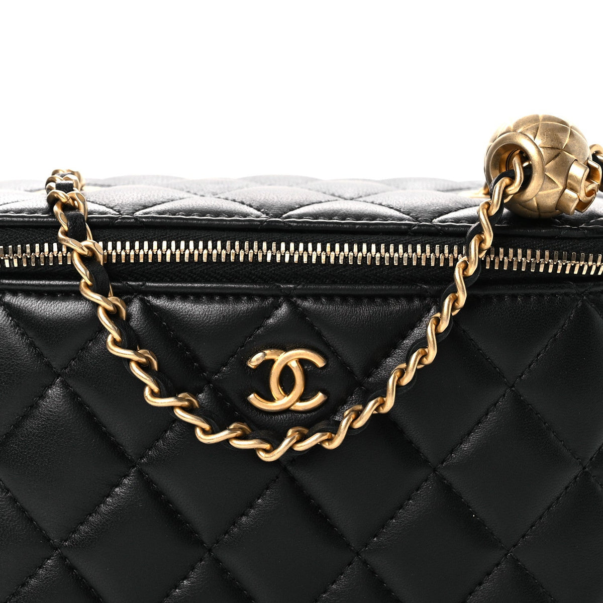 Small Quilted Lambskin Handbag - Black