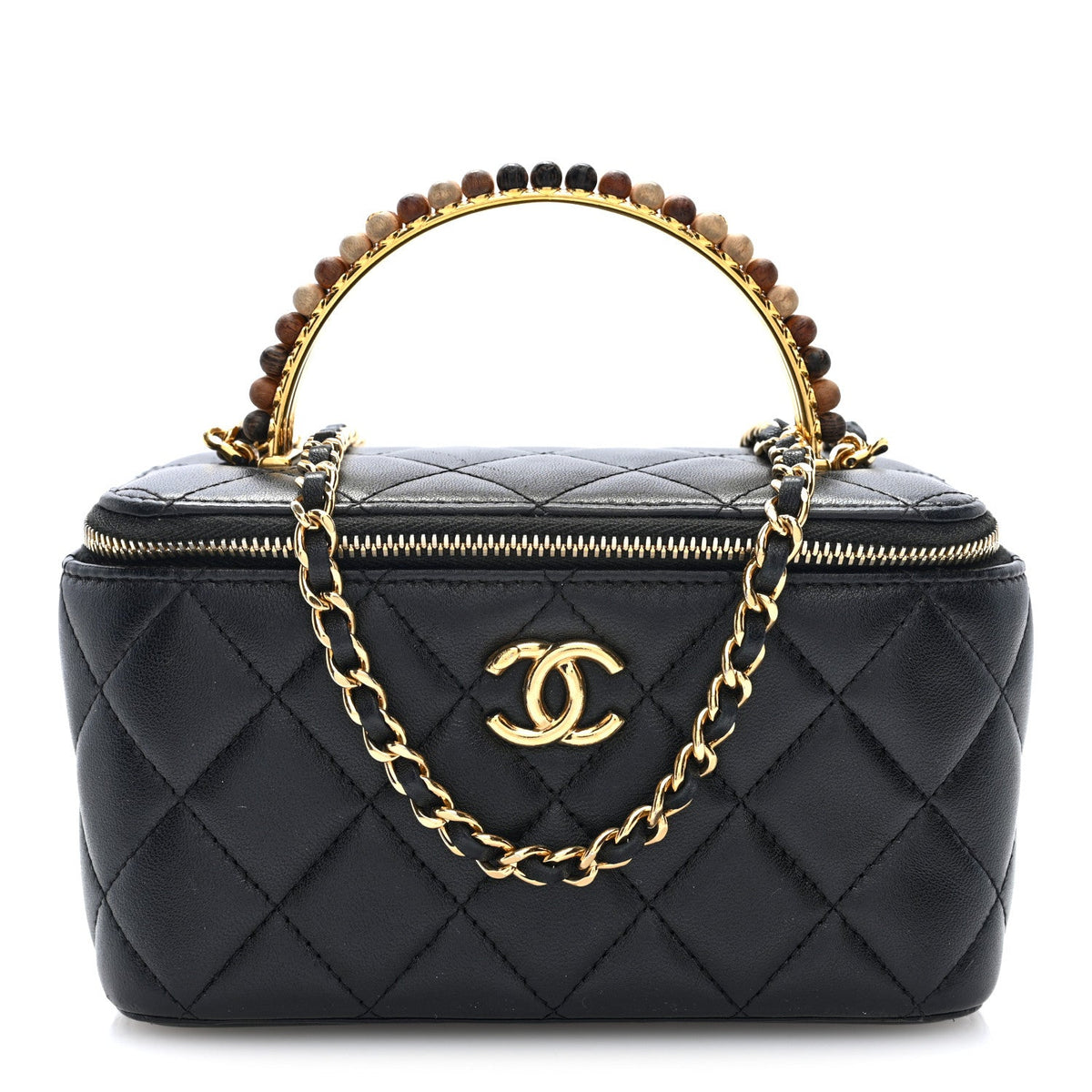 Small Quilted Lambskin Handbag - Black