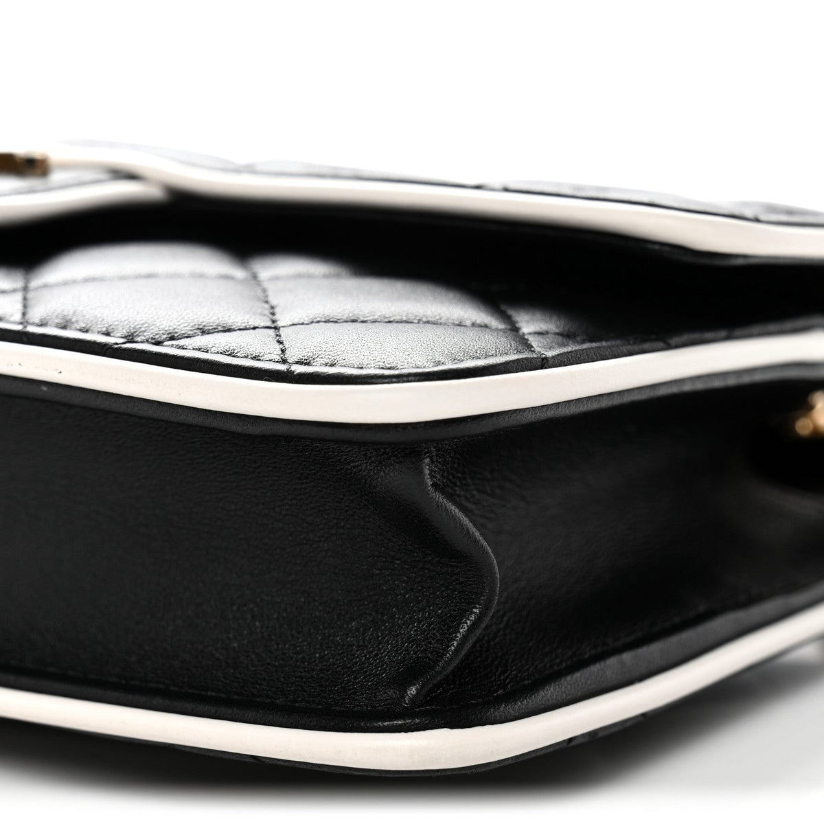 Mini Quilted Lambskin Flap Shoulder Bag - Black