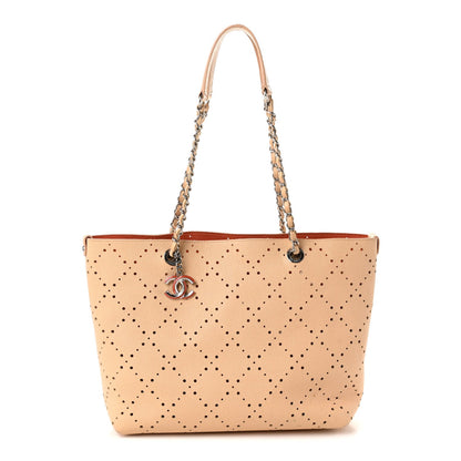 Large Calfskin Tote Bag - Beige