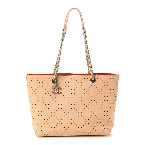 Large Calfskin Tote Bag - Beige