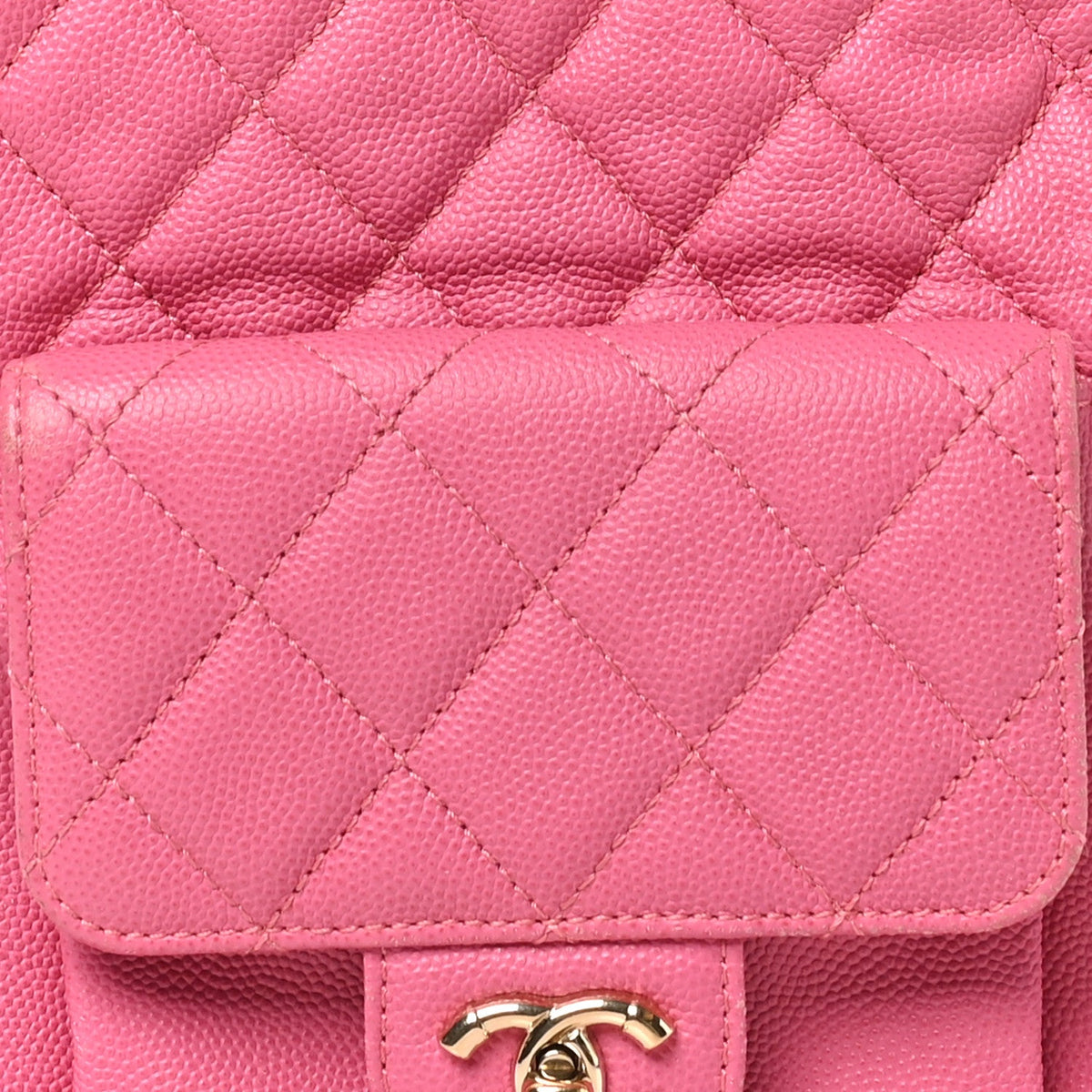 Small Quilted Caviar Backpack - Pink