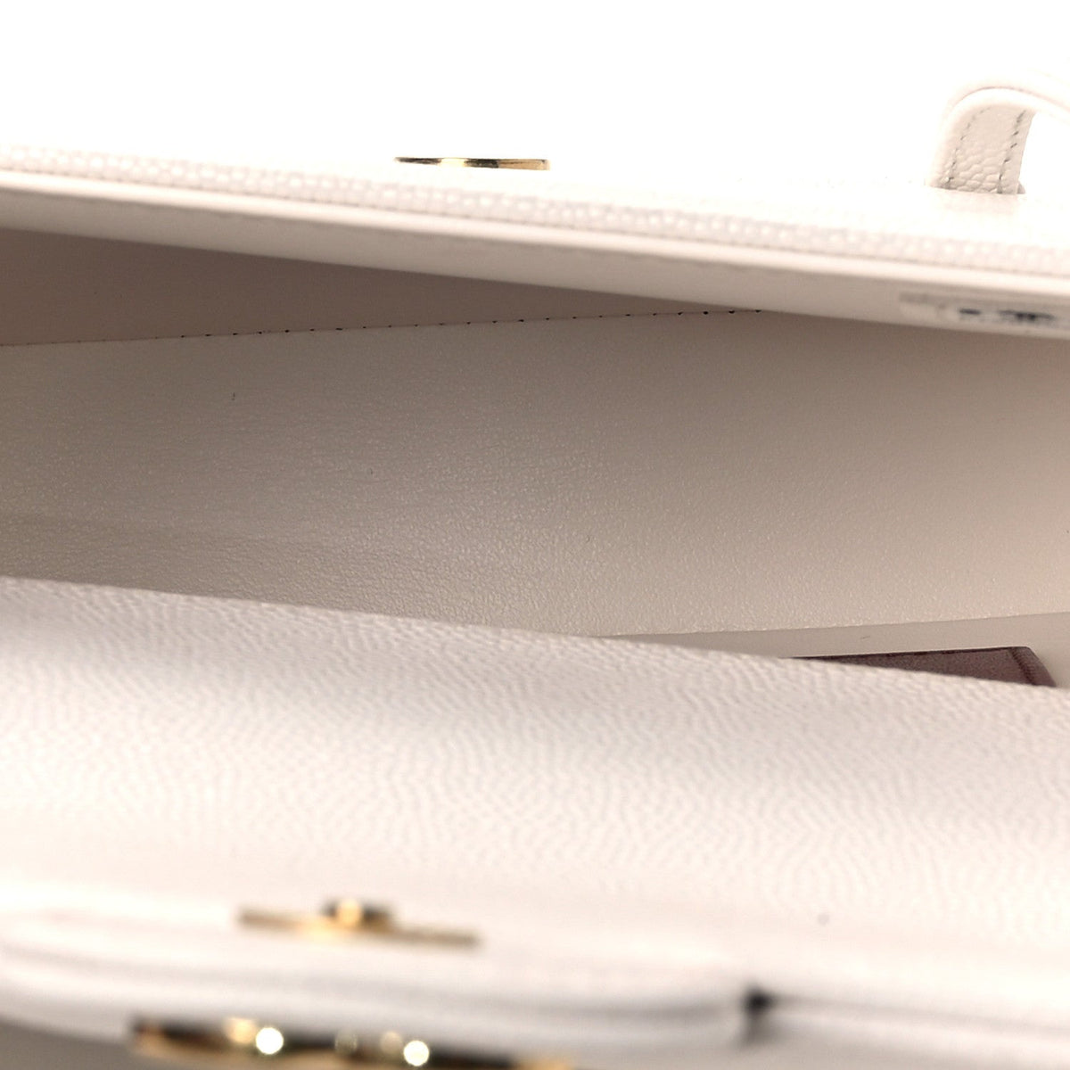 Mini Caviar Shoulder Bag - White