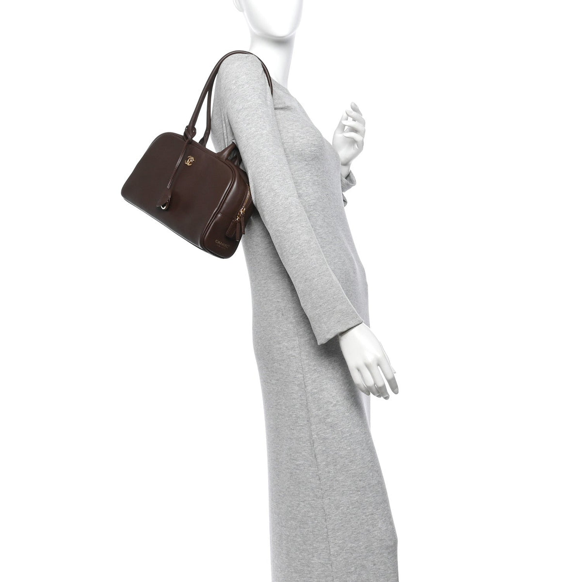 Large Calfskin Handbag - Brown