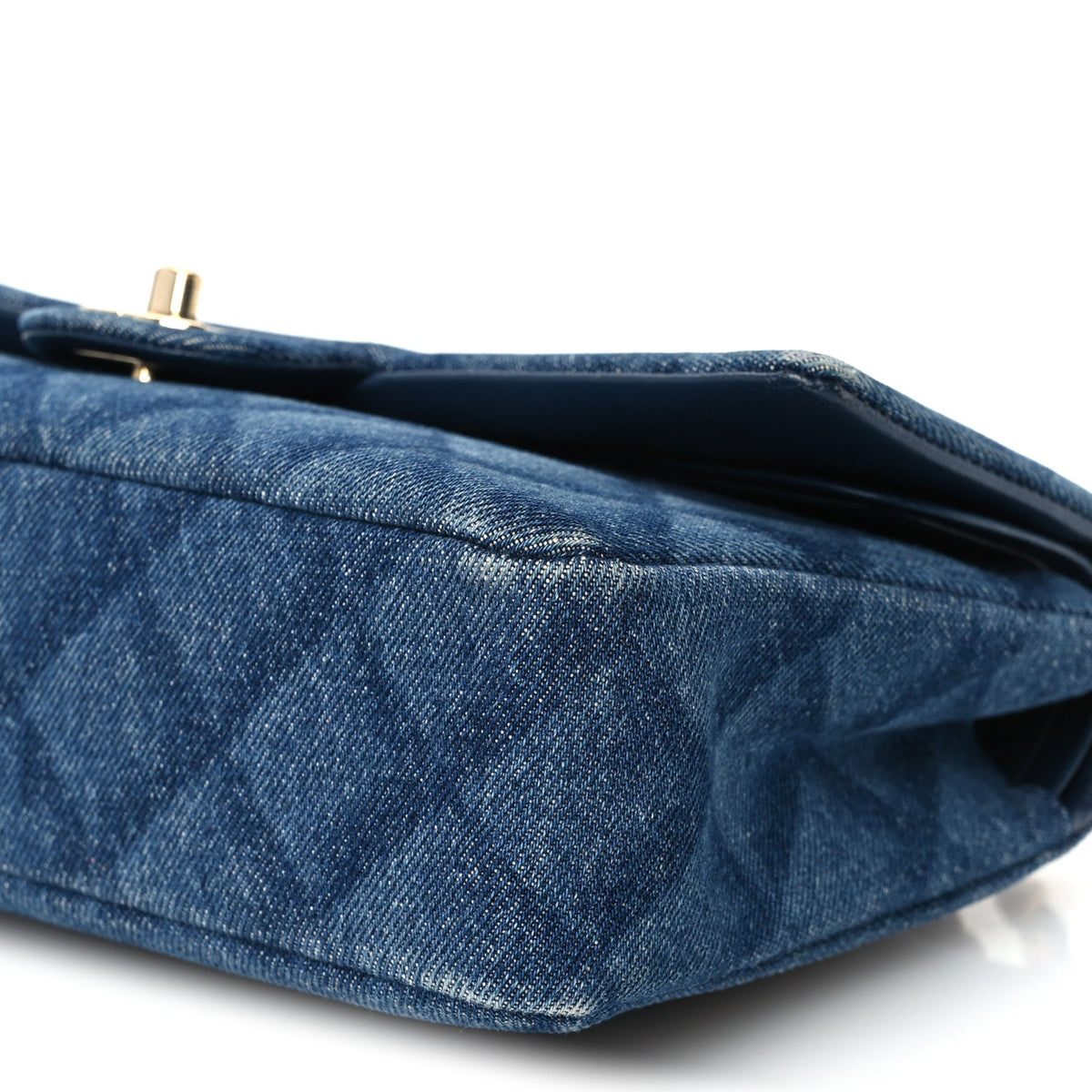 Medium Quilted Flap Shoulder Bag - Blue