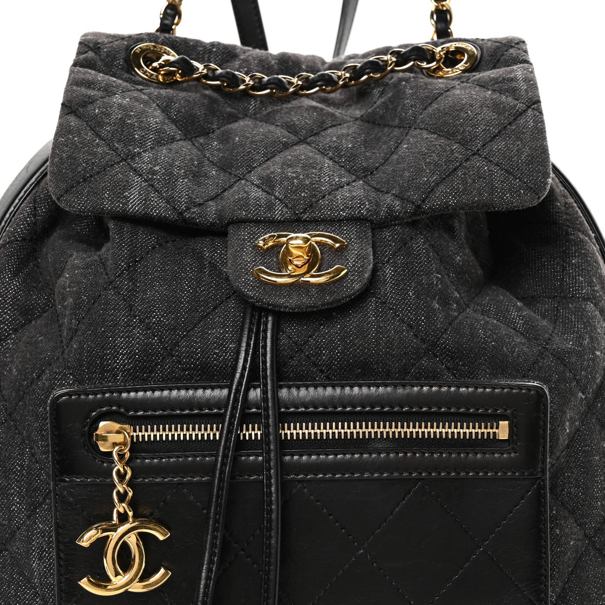 Quilted Calfskin Backpack - Grey