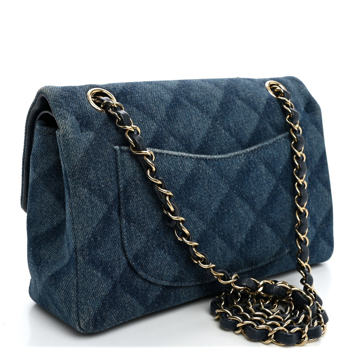 Small Quilted Flap Shoulder Bag - Light Blue