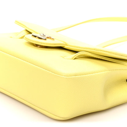 Mini Caviar Shoulder Bag - Yellow