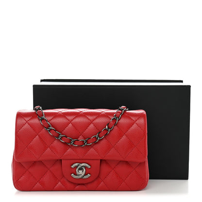 Mini Quilted Caviar Flap Shoulder Bag - Tan