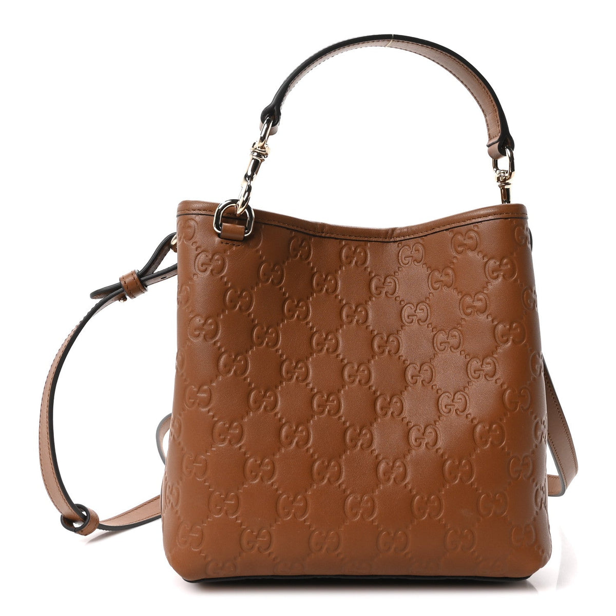 Small Calfskin Bucket Bag - Brown