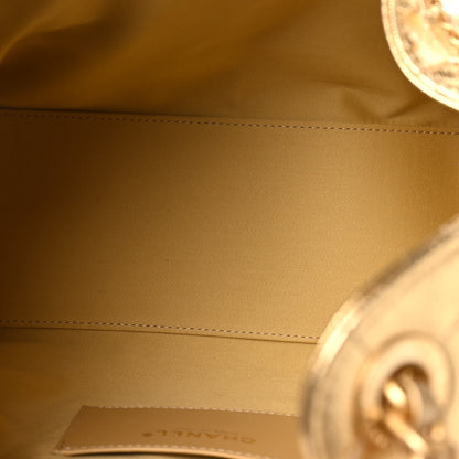 Small Quilted Caviar Handbag - Gold