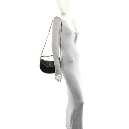 Quilted Lambskin Hobo Bag - Black