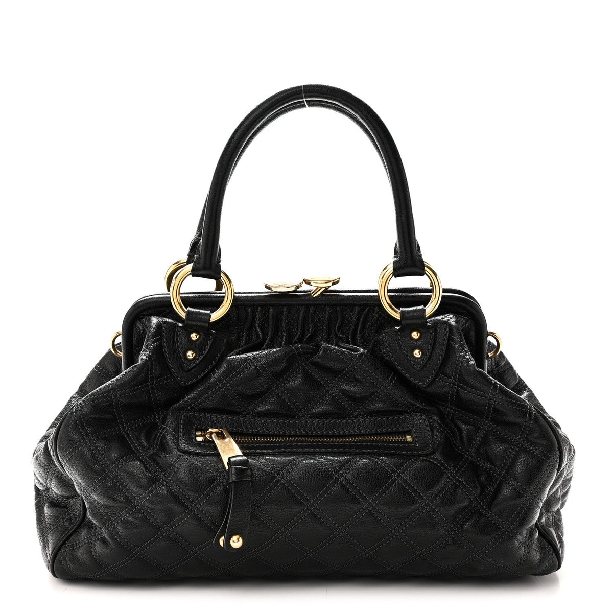 Quilted Calfskin Handbag - Black
