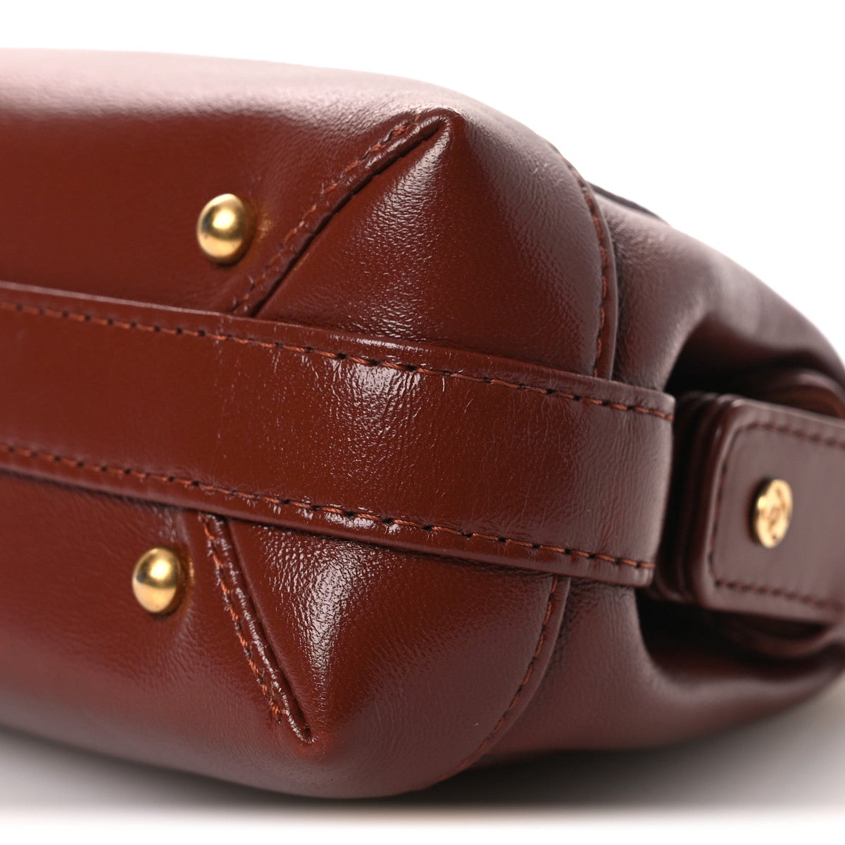 Mini Quilted Lambskin Handbag - Brown