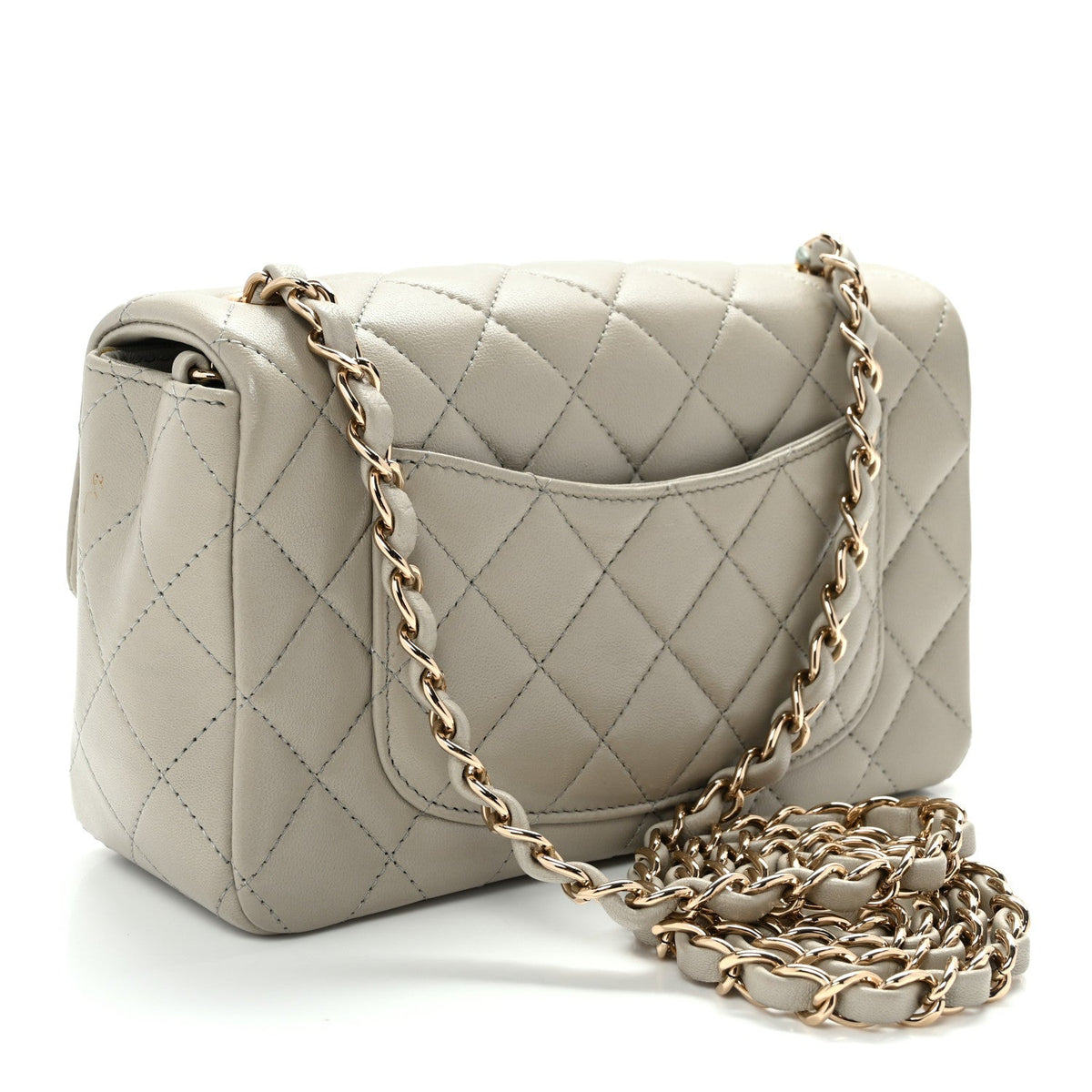 Mini Quilted Lambskin Flap Shoulder Bag - Tan