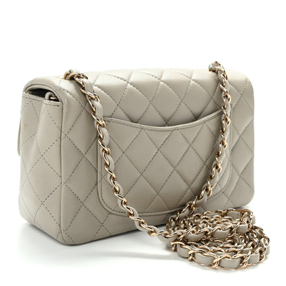 Mini Quilted Lambskin Flap Shoulder Bag - Tan