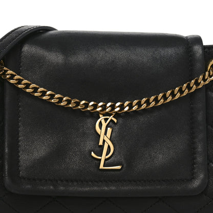 Mini Quilted Lambskin Handbag - Black