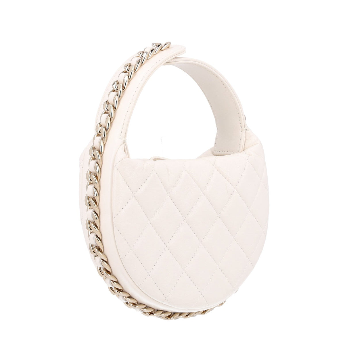 Quilted Lambskin Hobo Bag - White