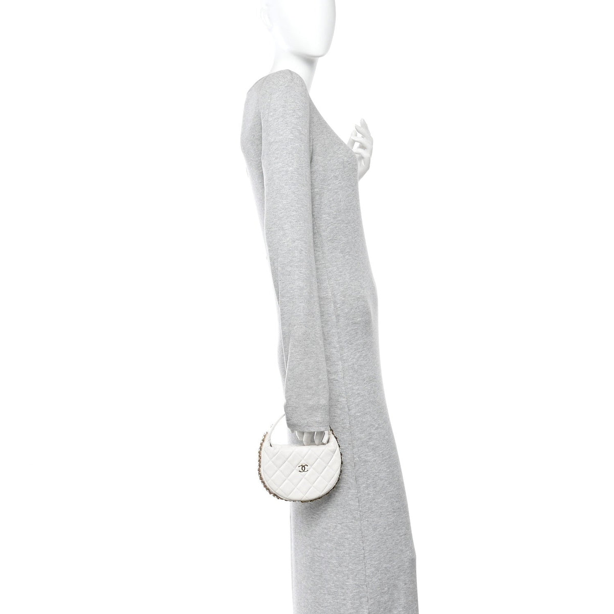 Quilted Lambskin Hobo Bag - White