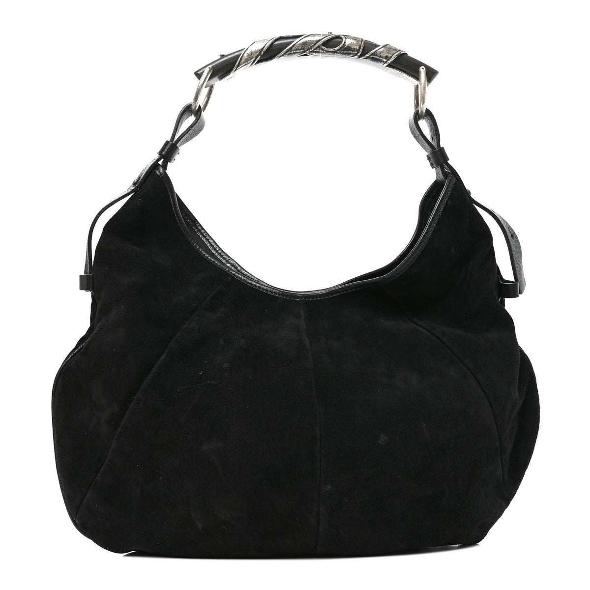 Suede Hobo Bag - Black