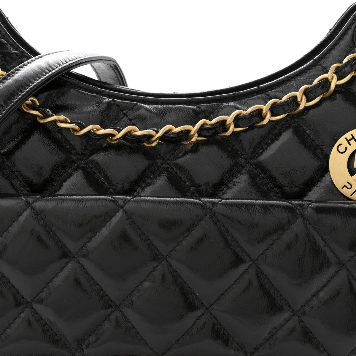 Quilted Calfskin Hobo Bag - Black