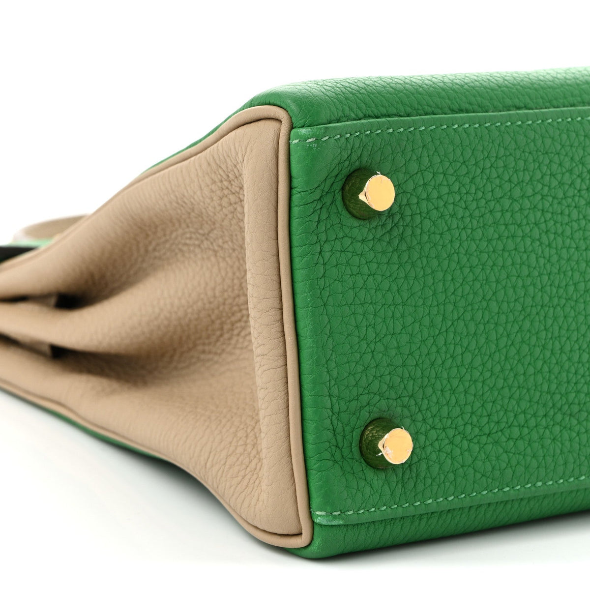 Togo Horseshoe Kelly Retourne 25 Bambou  Handbag