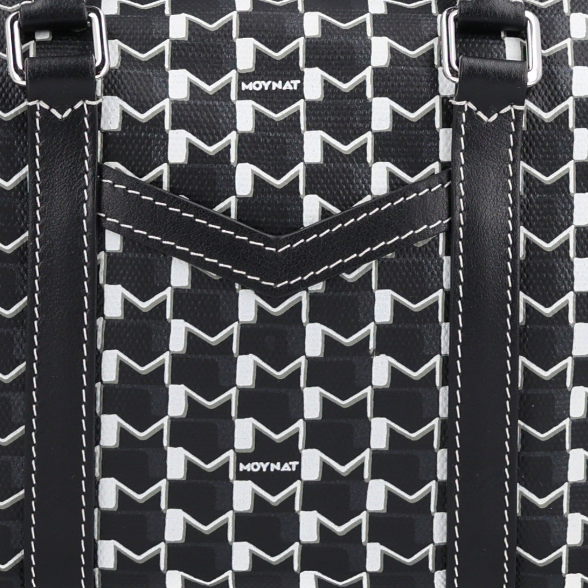 Calfskin Canvas Handbag - Black
