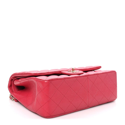 Quilted Caviar Flap Shoulder Bag - Pink