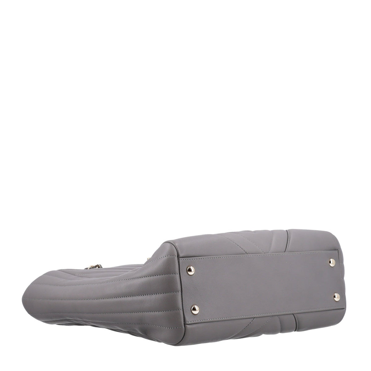 Large Quilted Calfskin Tote Bag - Grey
