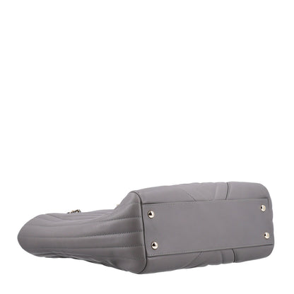 Large Quilted Calfskin Tote Bag - Grey