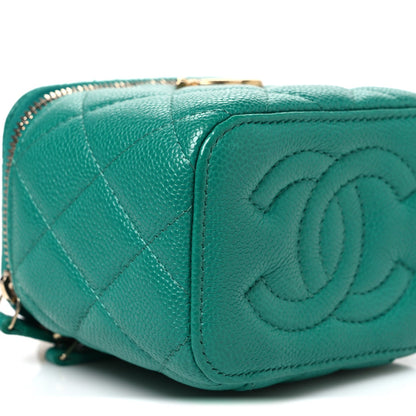 Mini Quilted Caviar Handbag - Green