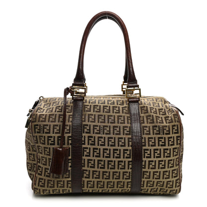 Zucchino Vitello Boston Mogano Panna Bru Handbag