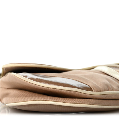 Calfskin Canvas Handbag - Beige